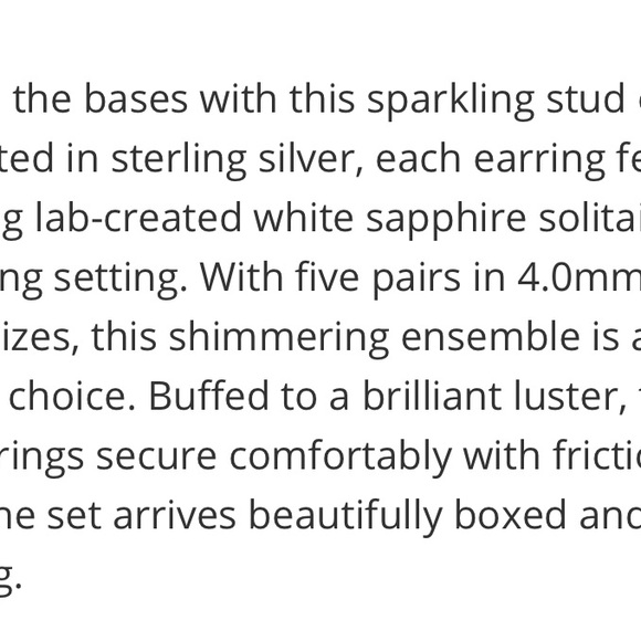 Sterling Silver Stud Earrings Set - Picture 4 of 4